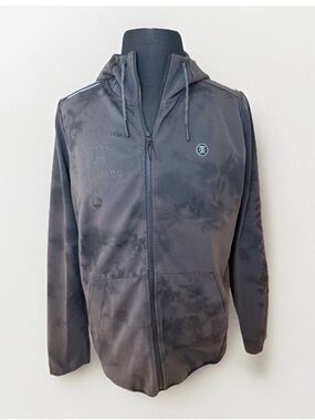 Roark Motorhead Run Amok Hoodie Men's Sz Large Gray Black Full Zip Jacket RF283